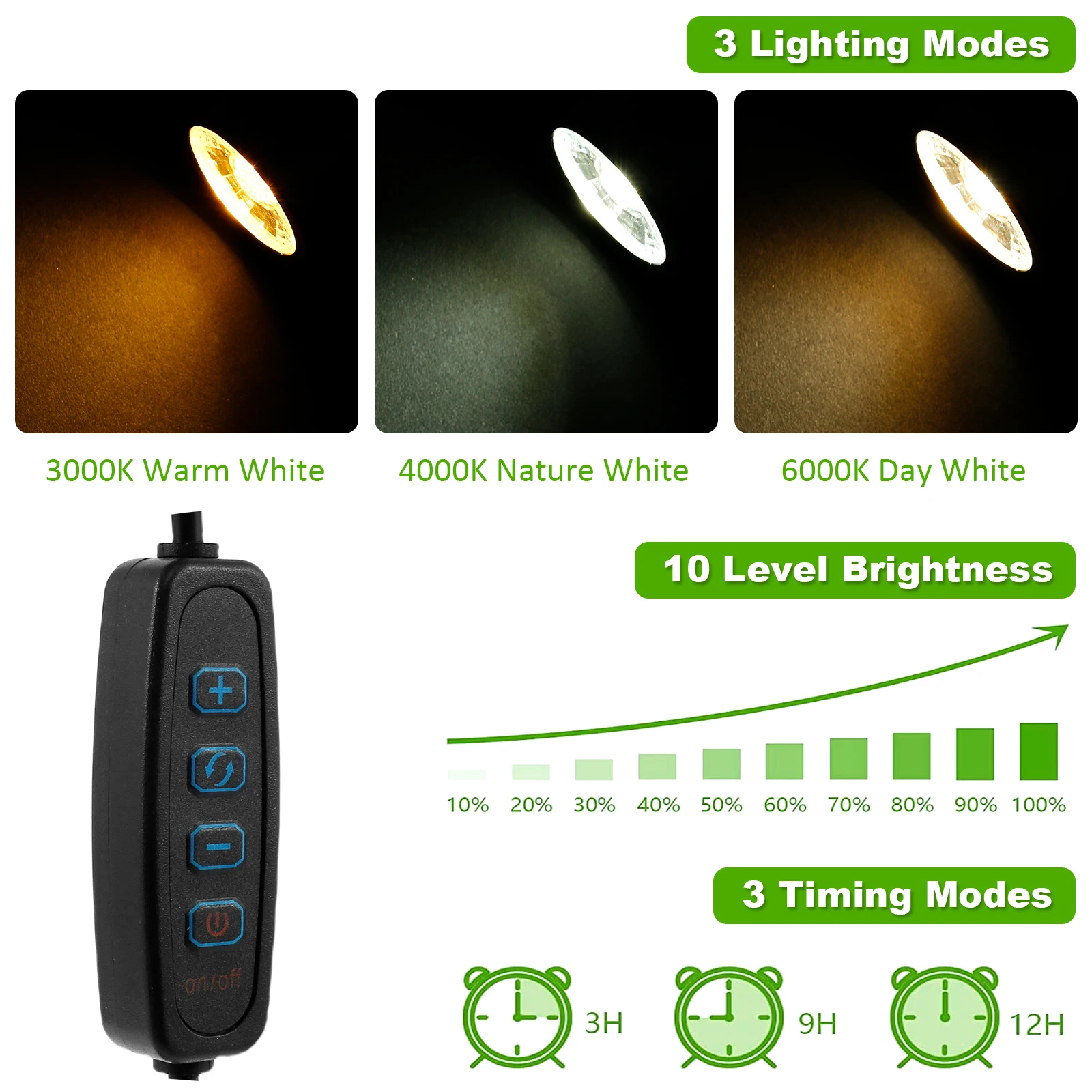 LED 업라이트 잔디 램프 실내 및 실외 식물 스포트라이트 식물 조경 조명 3w USB 절전 10 밝기 레벨