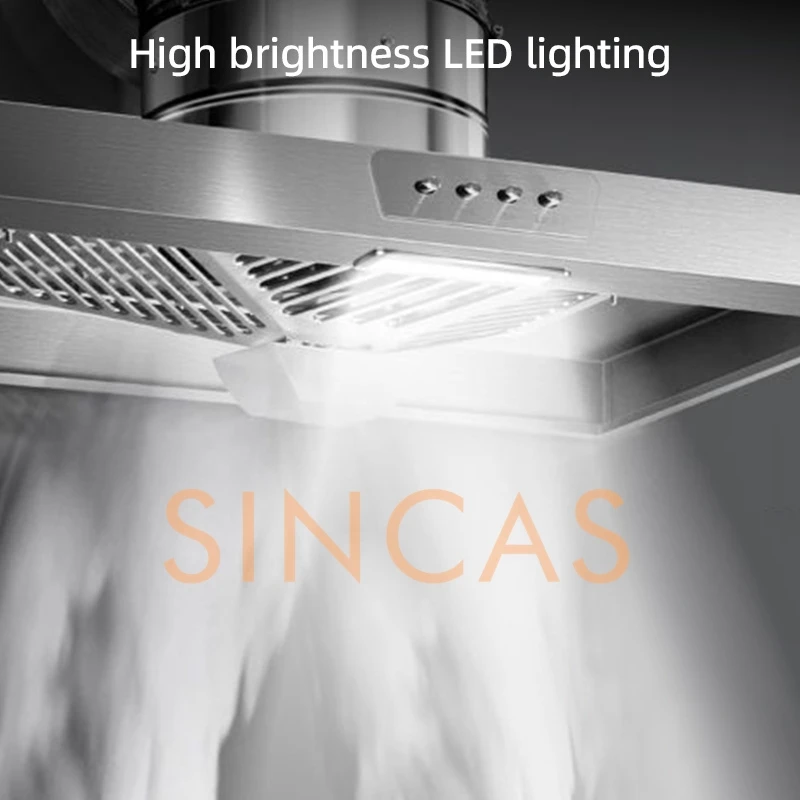 Stainless Steel Range Hood Exhaust Fan With Built In Light Kitchen Ventilation Extractor Fan For Stove Wall Mount Range Hood 4
