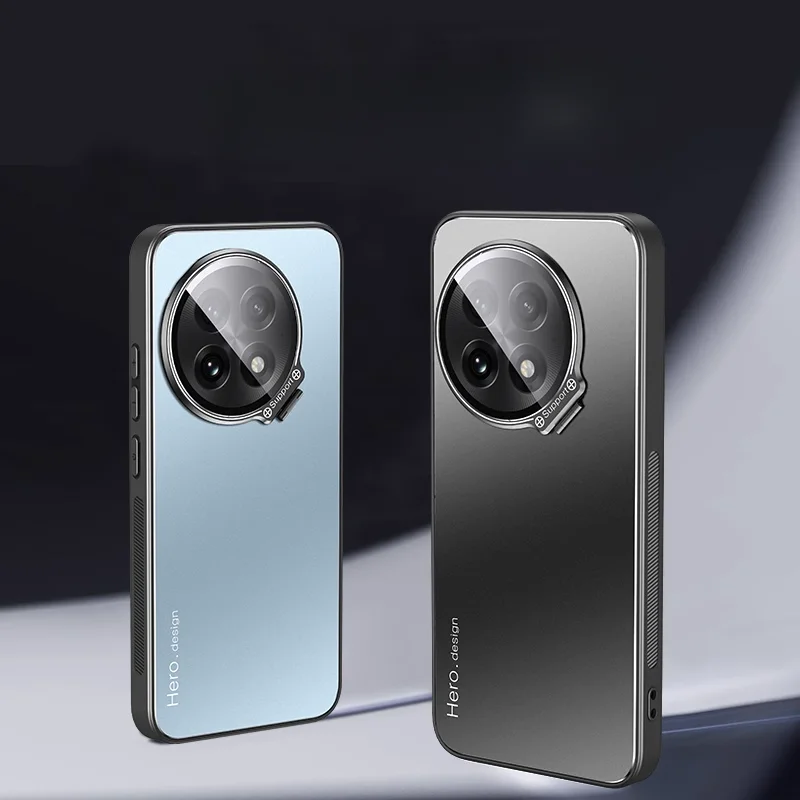 Luxury Matte Invisible Bracket Back Cover with Camera Protection Bumper