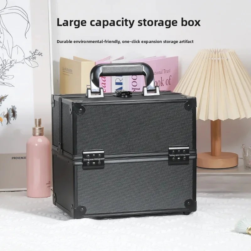 Professional Three-layer Aluminium Makeup And Nail Art Storage Box_voghion.com