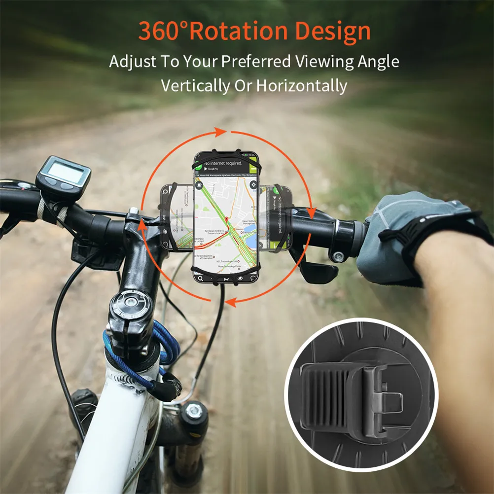 Bike Phone Holder Silicone Strap Holder Universal Bicyle Phone Holder Anti-Slip Elastic Silicone Mobile Phone Shockproof Bike Accessories bike phone holder