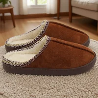 Pantoufles en coton pour l'automne et l'hiver, semelles épaisses, antidérapantes, semelle chaude doublée de polaire, semelle souple 5