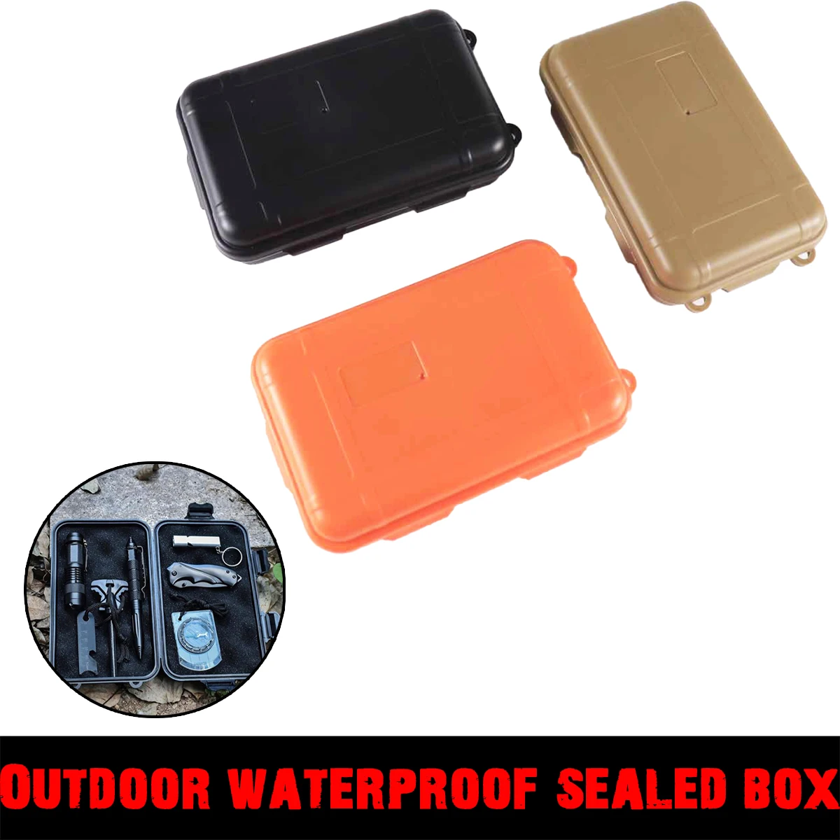 Outdoor waterproof sealed box waterproof plastic box SOS outdoor survival storage box