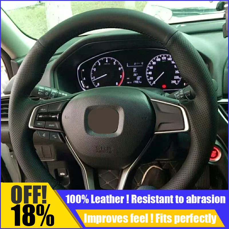 

Leather Car Steering Wheel Cover Fit For Honda Accord 10th Insight Sewing Custom Diy Auto Interior Car Accessories