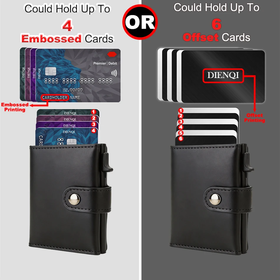 Luxury RFID Card Wallet with Zipper Hasp and Money Holder