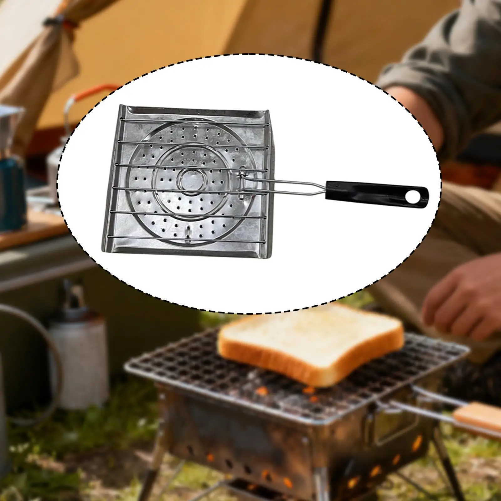 Camp Cookware Stovetop Toaster Grilling Bread Toast Rack Portable Kitchen Tray for Hiking Cooking Camp Cookware Stovetop Toaster Grilling Bread Toast Rack Portable Kitchen Tray for Hiking Cooking