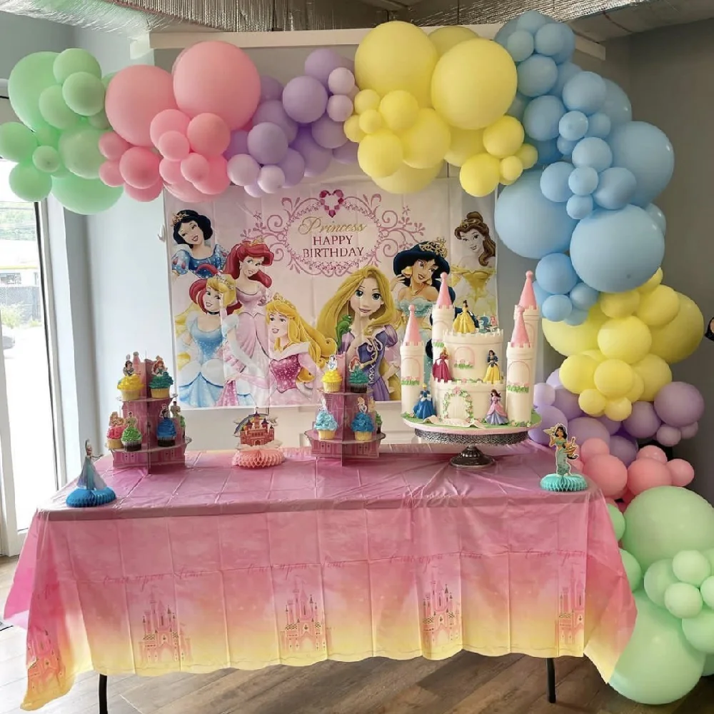 conjunto de disney princesa tema festa balões garland arco kit macaron látex globos para aniversário do chuveiro do bebê decorações presente