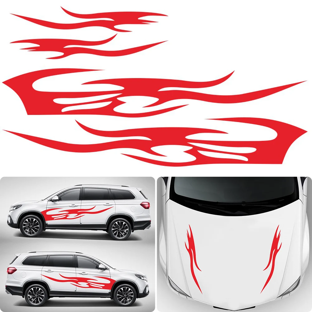 

4Pcs DIY Flame Stickers Car Truck Side Door Truck Bumper Window Lap Top Cut Vinyl Decal Sticker Auto Styling Decals Accessories