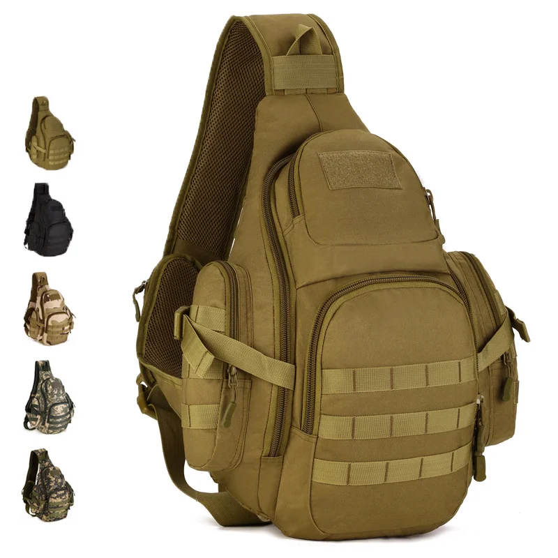 

Men Nylon Sling Rucksack Backpack Laptop Travel Military Assault Molle Male Messenger Single Shoulder Bag Chest Pack Knapsack