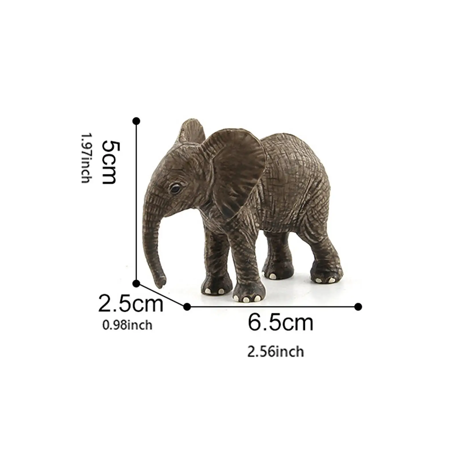 3 Pieces Realistic Elephant Figurine Handicraft Doll for Kids Birthday Gift