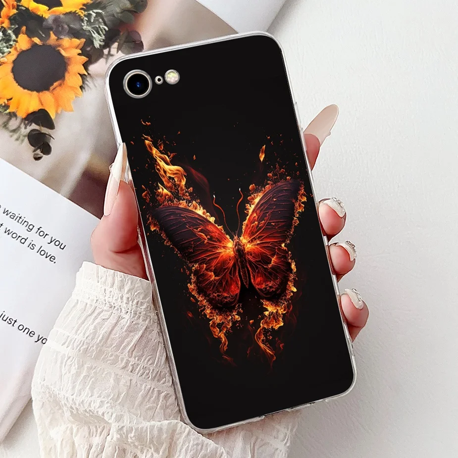Cute Cat Painted Clear Silicone Soft Slim Phone Case