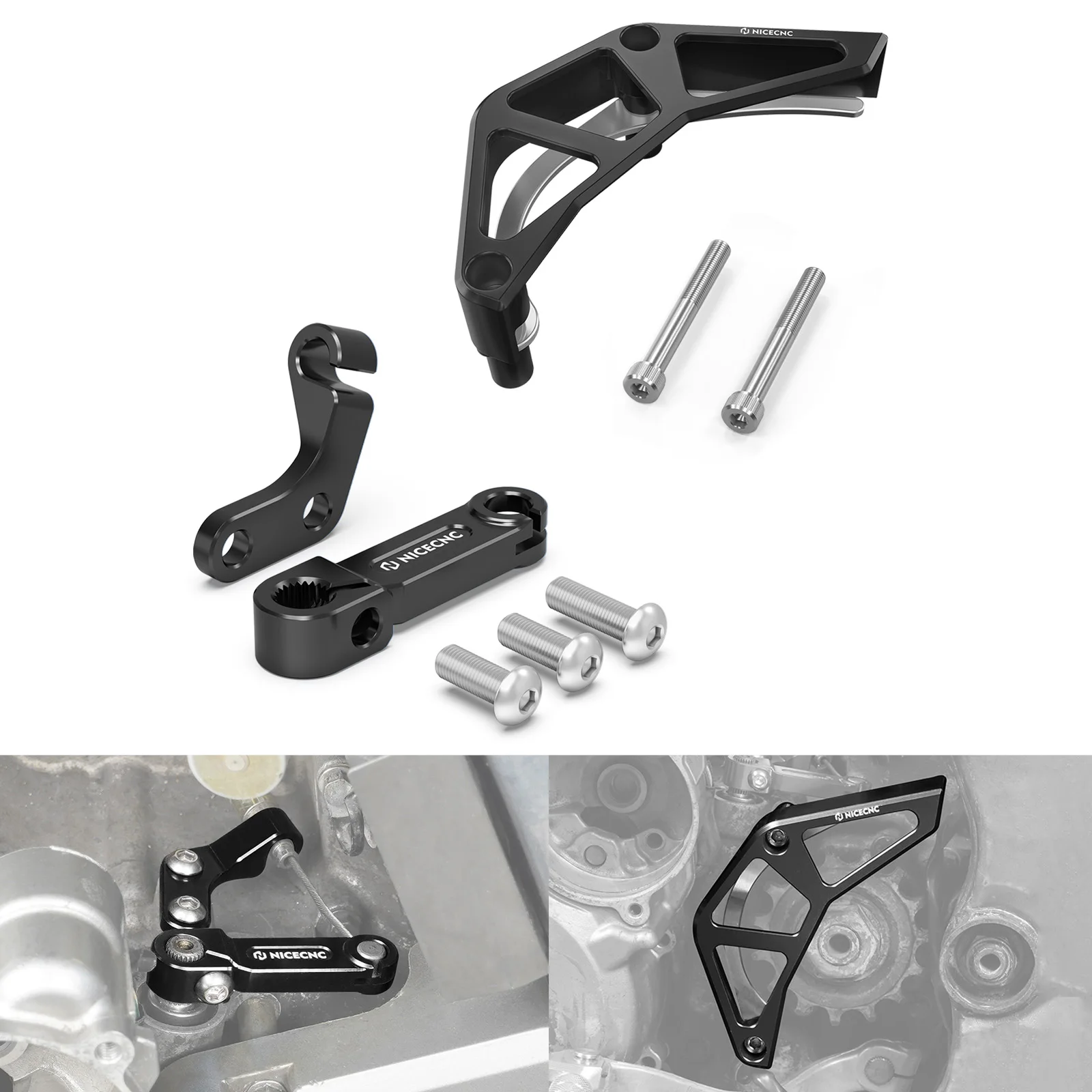 Vorderer Kettenradschutz, Kettenabdeckung und Kupplungs-Entriegelungsarm, Kabelstopper für Suzuki DR-Z 400S DR-Z 400SM DRZ400S DRZ400SM 2000–2024 – Detail 8