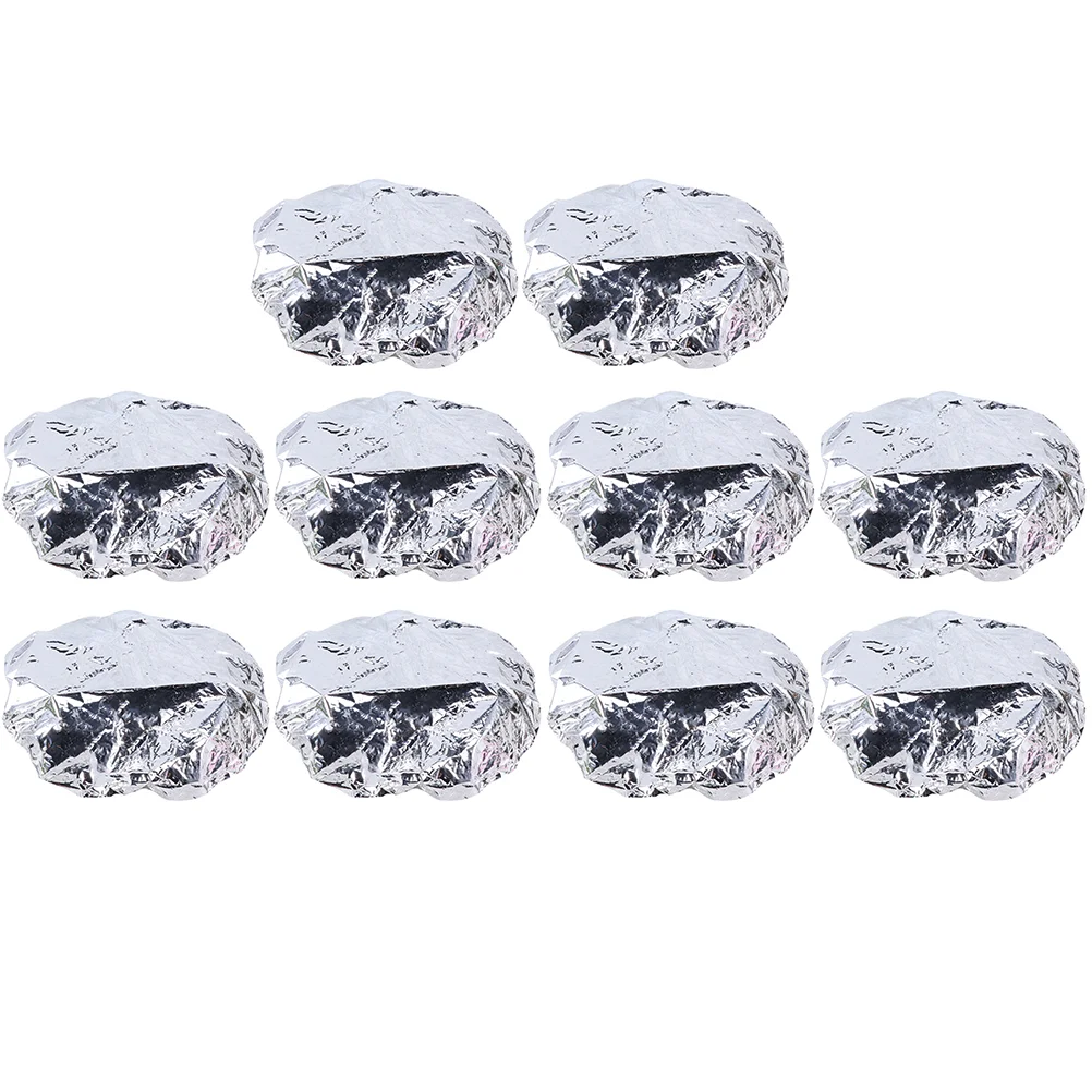 10pcs Heat Insulation Aluminum Foil Hair Caps Elastic Styling Caps For Hair Treatment Dustproof Spa Salon Golden