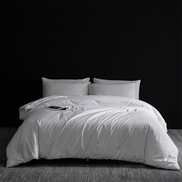 Couette 95% duvet d'oie de Sibérie et couette 100 % soie faite à la main – Ultra moelleuse et respectueuse de la peau, 240 x 260 cm 1