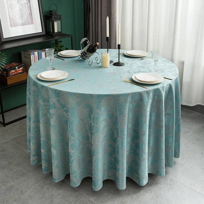 

300cm Round Hotel Patterned Tablecloth Round Table Restaurant Restaurant Table Cloth Oil Proof Table Mat for Dining Tables