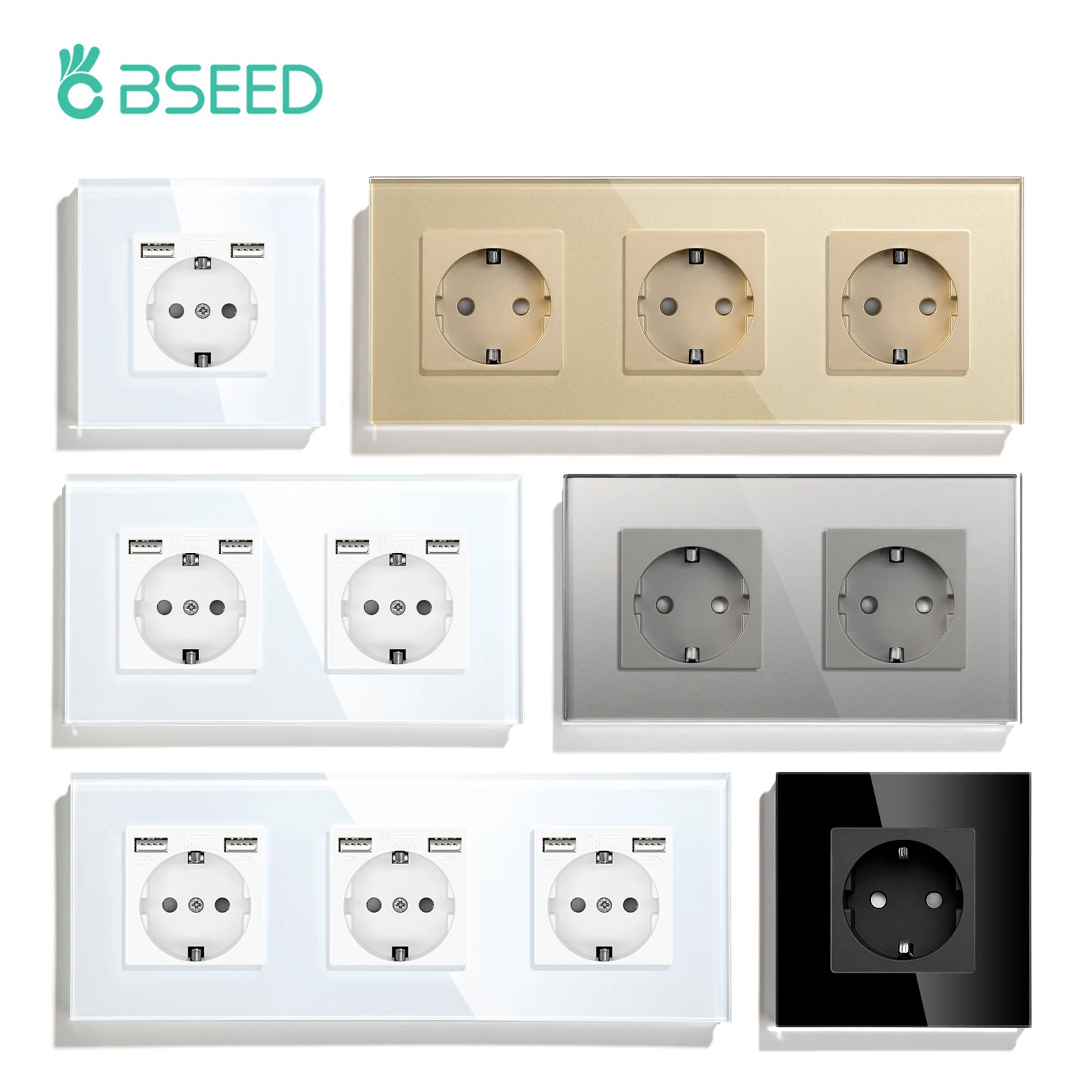 Bseed Spina universale per presa France 86 Mm*86 Mm Bianco