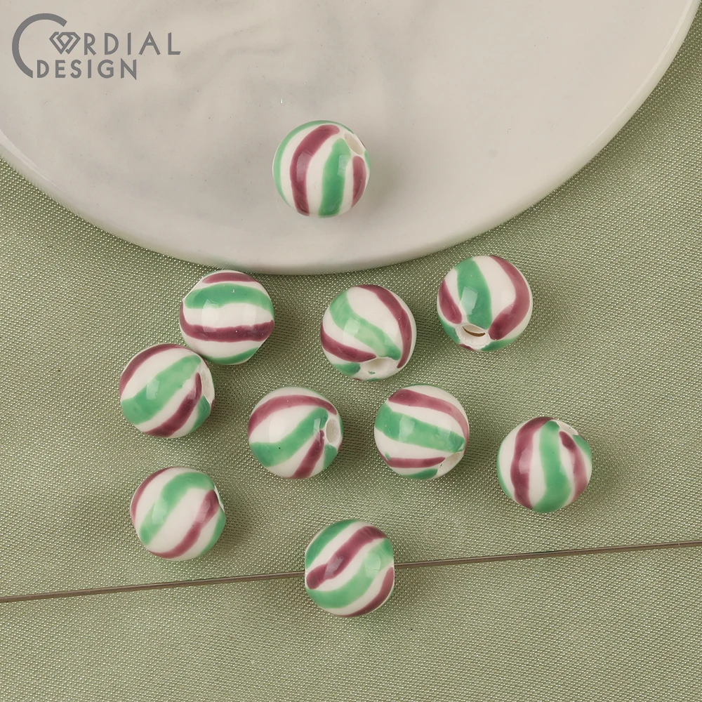 Cordial Design 100Pcs 10*10MM DIY Necklace Bracelets Making/Multicolor Ceramics Beads/Hand Made/Jewelry Findings & Components - cordial