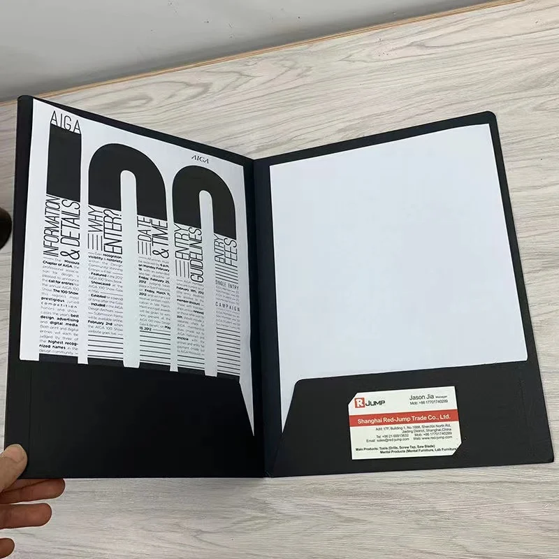 10pcs Two-Pocket File Folders A4 Kraft Paper File Cover Report Project Document Holder Presentation Folder School Office