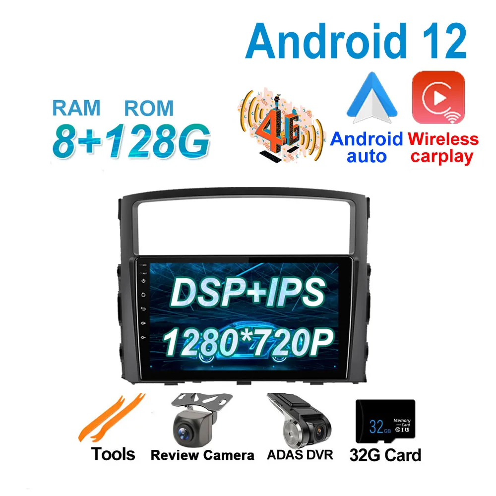 

Carplay QLED 360 камера Android 12 для Mitsubishi Pajero 4 V80 V90 2006-2014 DSP IPS мультимедийная навигация беспроводное автомобильное радио