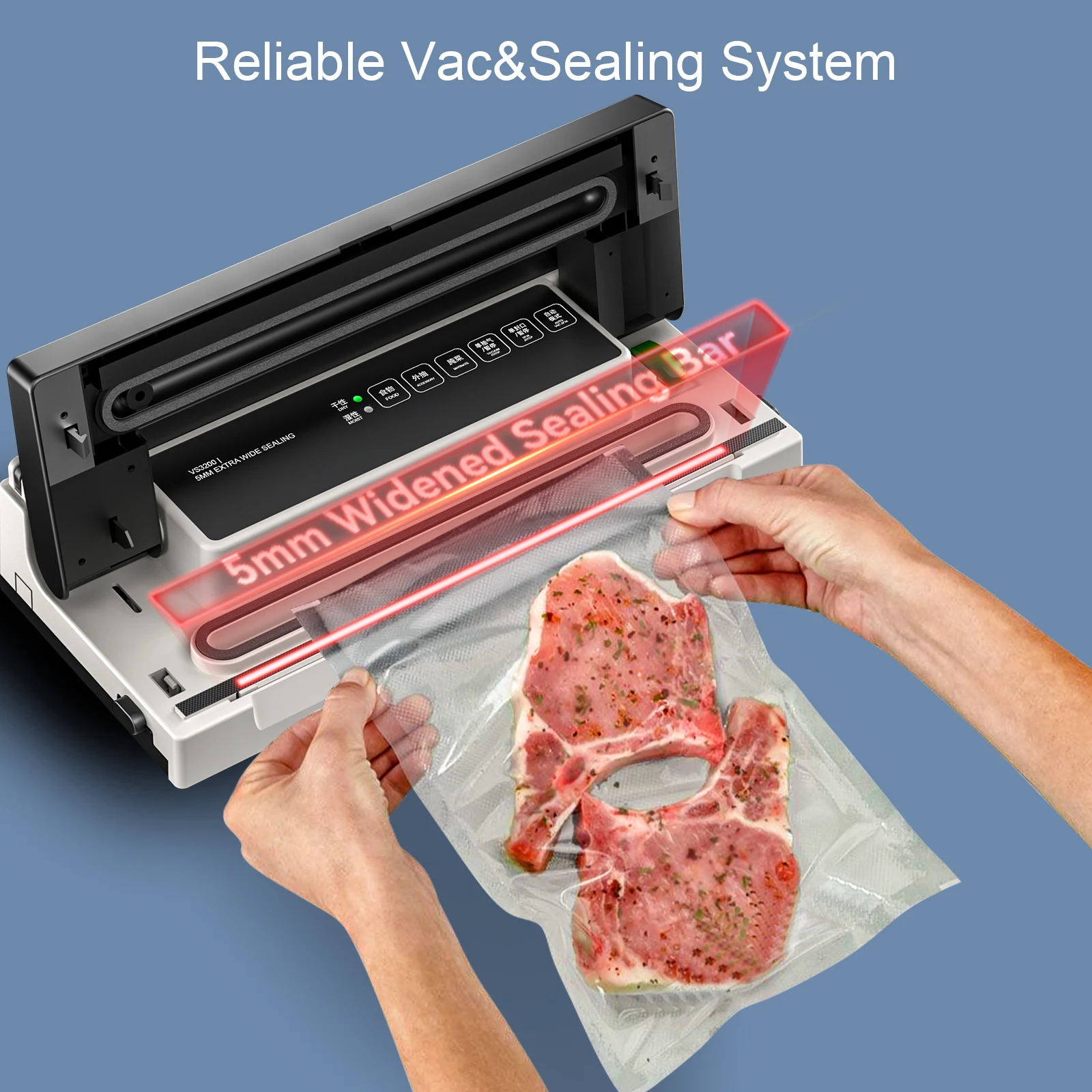 Magic Seal VS3200 Precision Vacuum Sealer Machine Home packaging sealer for plastic storage bags electric sealing packer machine