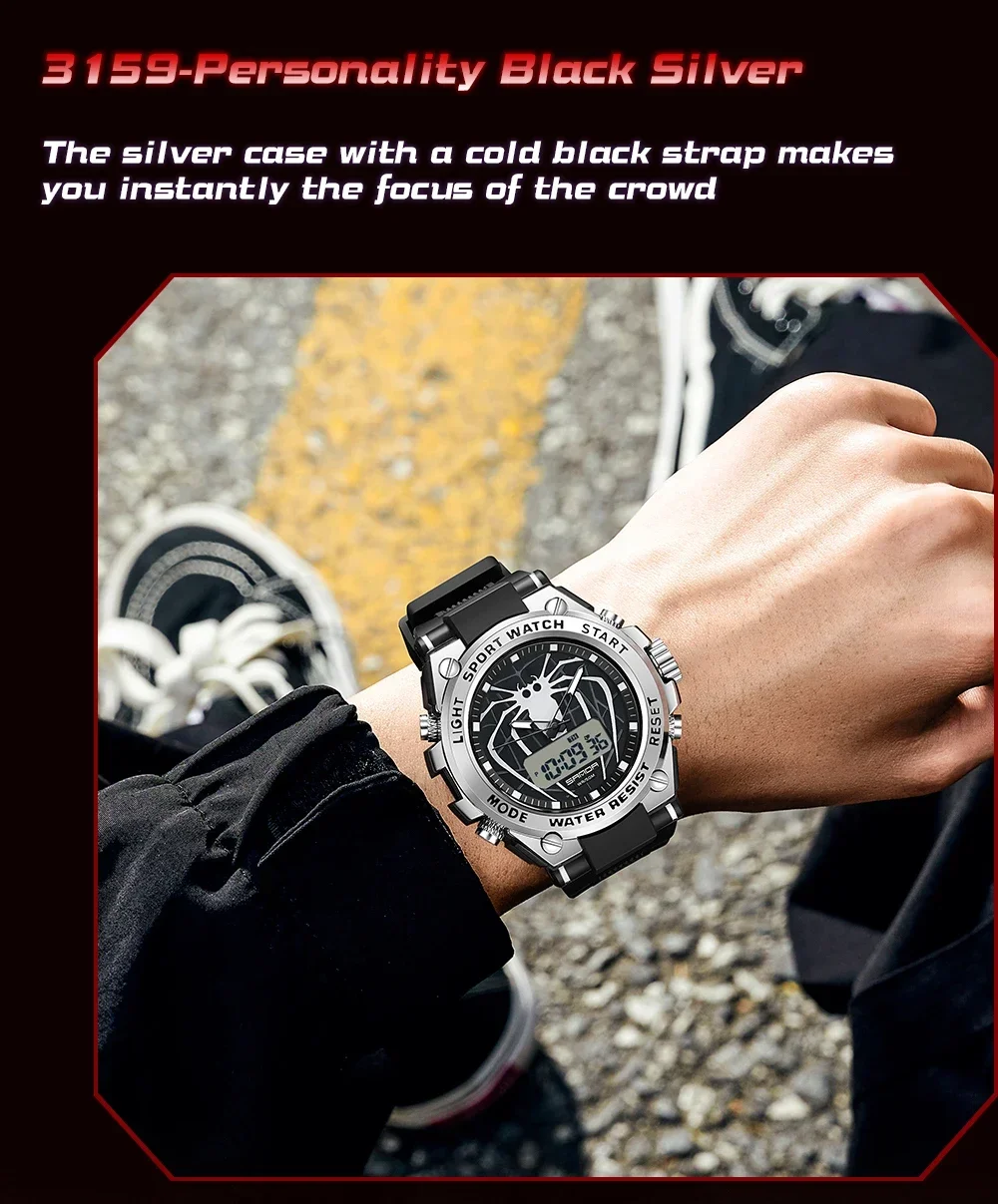 

SANDA 2023 Fashion Men's Watches Sport Military Quartz Watches 50M Waterproof Wristwatch For Male Clock Relogio Masculino 3159