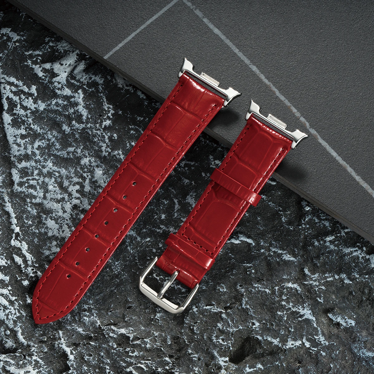 Bamboo Pattern Leather Smartwatch Bracelet Strap