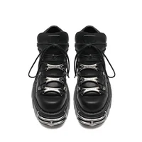 New 2025 Brand Punk Style Women Shoes Lace-up heel height 6CM Platform Shoes Woman Rock Boots Metal Decor Woman Sneakers - Image 3