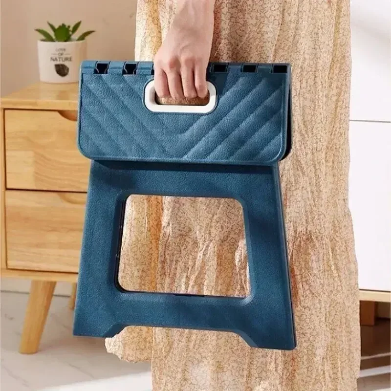 Lightweight Folding Step Stool Multi Purpose Handheld Thickened Footstool Non-Slip Plastic Small Benches Kitchen folding stool