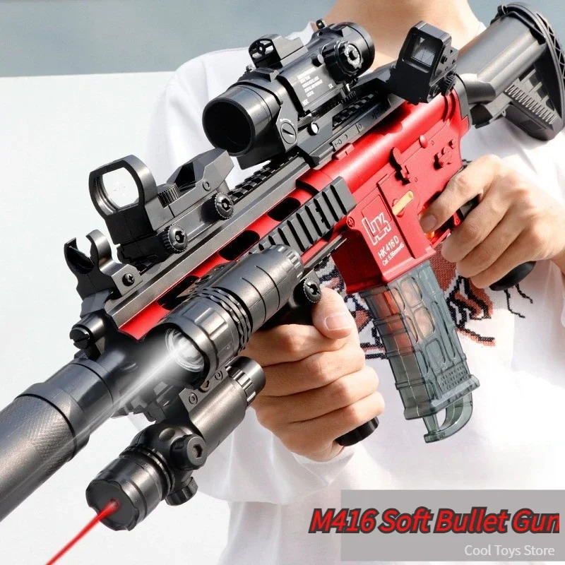 Electric Toy Guns M416 Airsoft Weapons Soft Bullet Gun Rifle Fake Gun Real Size Foam Dart Blaster for Adults Boys Birthday Gifts 2