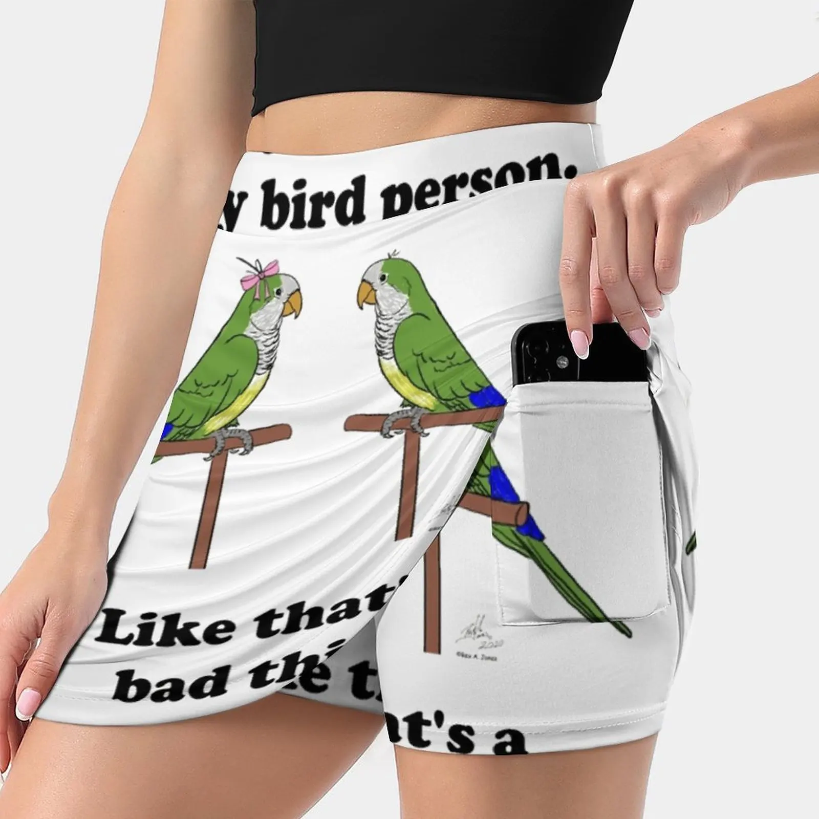 

Женская модная спортивная юбка Crazy Bird с попугаями, с карманами, теннисные юбки для игры в гольф, беговые юбки Crazy Bird