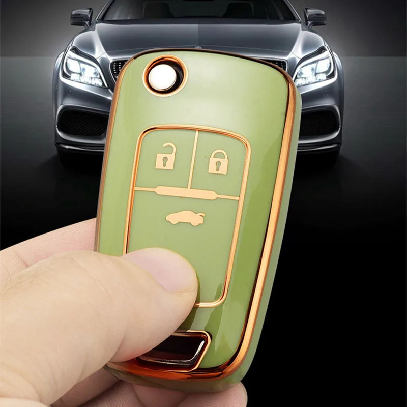 TPU Car Folding Key Case Cover Shell Fob for Chevrolet Cruze Aveo Trax Sail Malibu for Opel Vauxhall Astra Corsa Meriva Insignia key case cover key case car key shell flip key fob shell