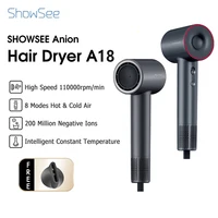 Showsee A18 High Speed Hair Dryer Negative Ionic Blow Dryer Brushless Motor for Fast Drying Low Noise Thermo-Control Hairdryer 1