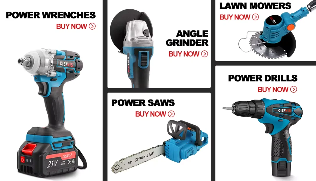Factory Direct Brushless Industrial Cordless 4 In 1Set Power Wrench Drill Angle Grinder Hammer Power Tool Set