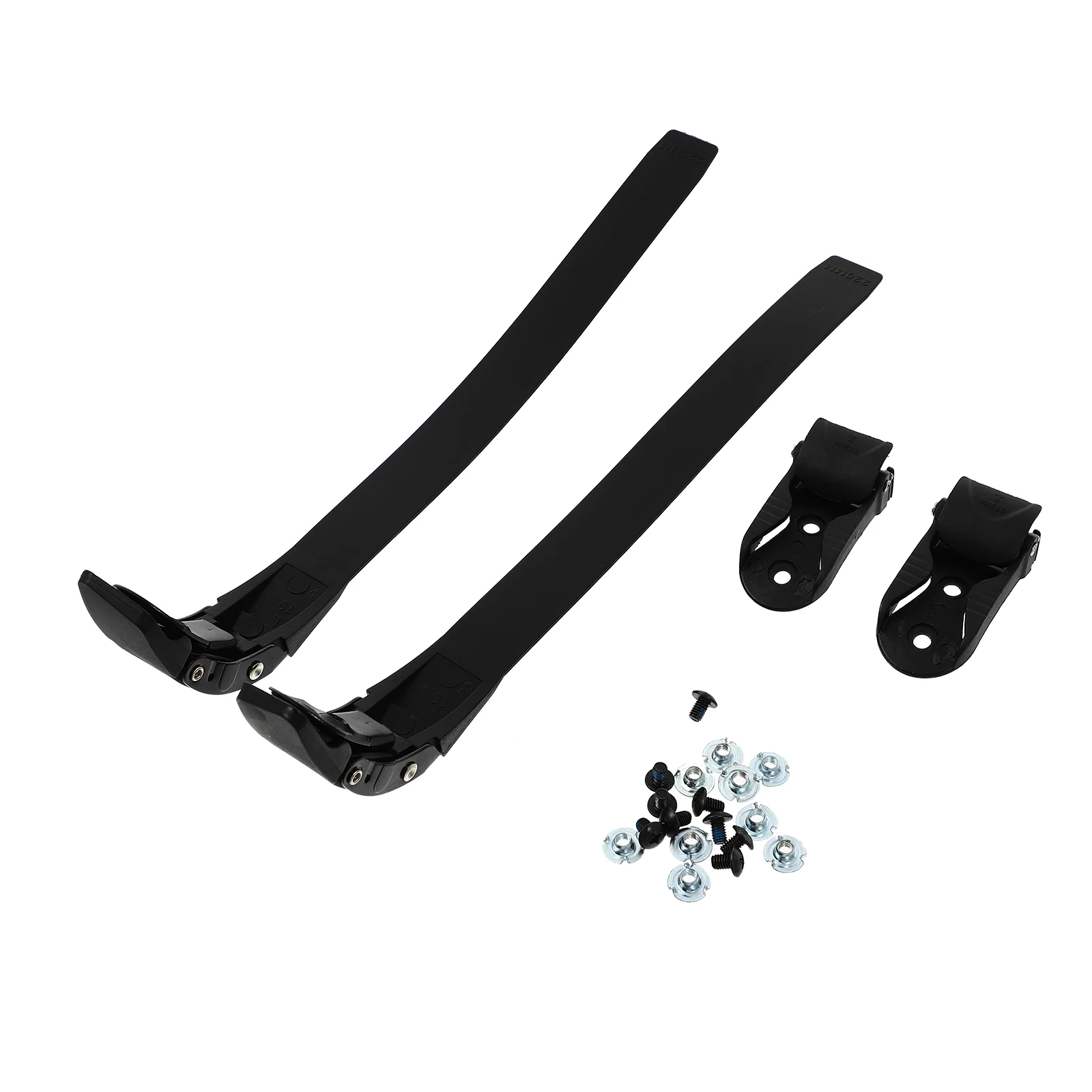 2 Black Adjustable Roller Skates Straps Durable Pvc Screws Stable Fix Length Skating Buckles Flashing Roller Skateboard