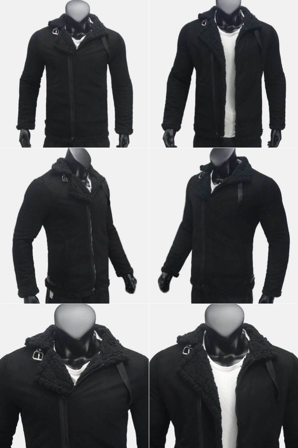 Jacken Mann Winter Verdickte Warme Winddichte Herren Jacken Wildleder Kunstpelz Fleece Futter Oberbekleidung Herrenbekleidung Windjacke – Detail 7