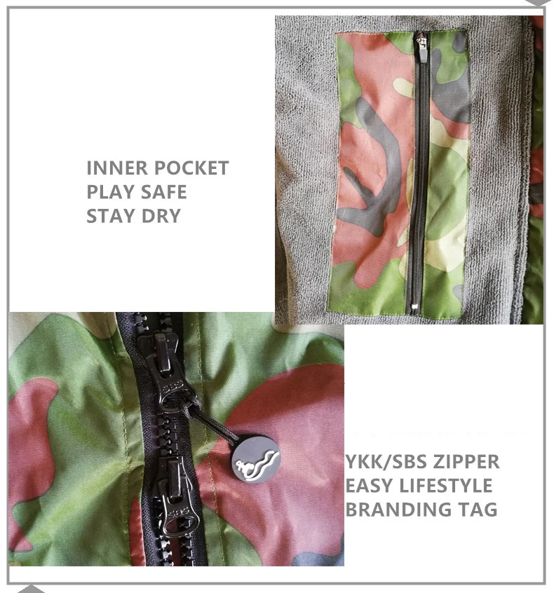 Surf Drying Robe Waterproof Coat For Man Woman Dive Swim Camouflage Changing Robe Unisex Windproof Surfing Ponchos