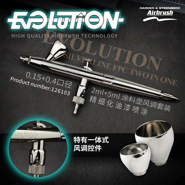 HARDER & steeneck 126103 EVOLUTION SILVERLINE FPC 2 en 1 aerógrafo de  alimentación por gravedad - AliExpress