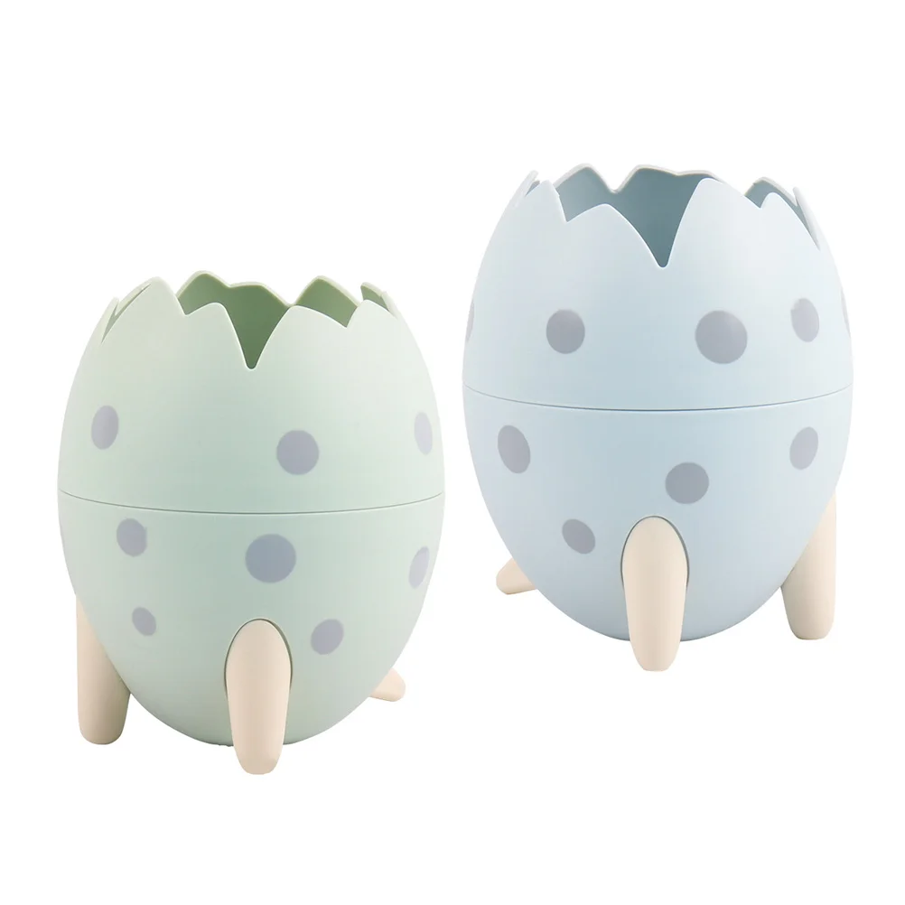 

2 Pcs Dinosaur Egg Model Pen Holder Desktop Stationery Box Plastic Pencil Holder