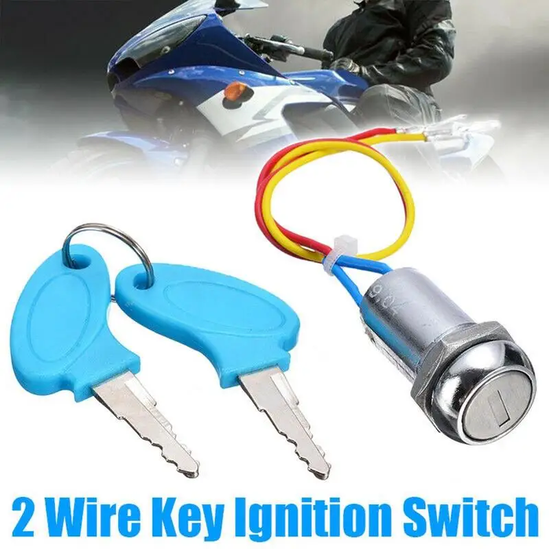 1 Set 2 Wire Key Ignition Switch Lock For Motorcycle Electrical System motorcycle key cylinder lock motorcycle key accessories motorcycle keys