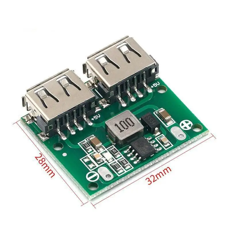 1개 9V 12V 24V 5V DC-DC 스텝다운 충전기 전원 모듈 듀얼 USB 출력 3A 벅 전압 보드 6-26V 자동 충전 레귤레이터