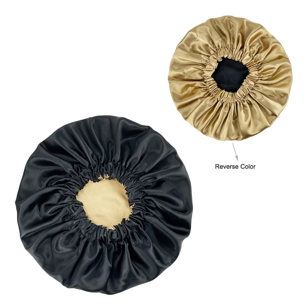 New Extra Large Satin Lined Bonnet Women Big Size Beauty Print Satin Silk Bonnet Sleep Night Cap Head Cover Bonnet Hat Wholesale