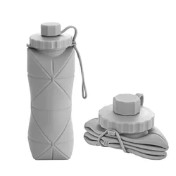 Compact Silicone Folding Water Bottle - Portable & Reusable for Outdoor, Travel, and Gym (AS)