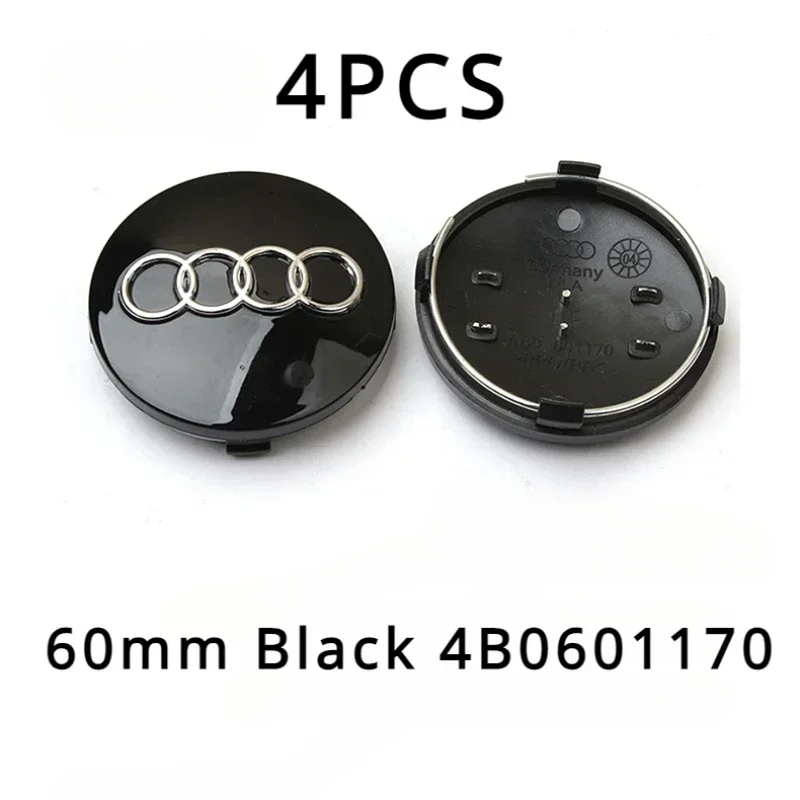 Sleek Car Styling Wheel Center Cap Hub Covers Badge - 4-Pack 60-69mm