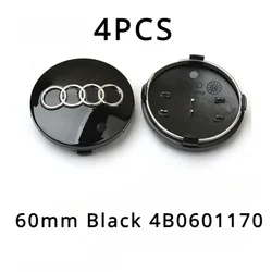 Sleek Car Styling Wheel Center Cap Hub Covers Badge - 4 - Pack 60 - 69mm (60mm Black 4B0601170)