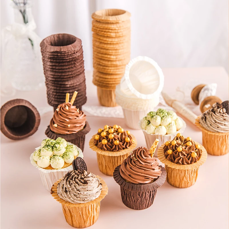 

30pcs/Set Muffin Cups Cupcake Cake Cup Box Pastry Dessert Mold Tray Formal Hat Shape Greaseproof Paper Cup Cake Tools tray mold