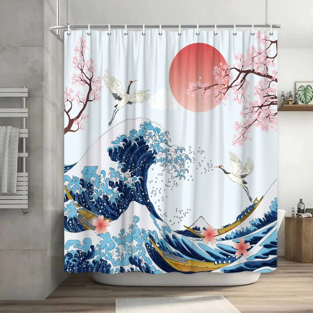 Tenda Da Doccia Con Gatto Divertente, Impermeabile, In Tessuto Resistente Alla Muffa Con Ganci Per Il Bagno 150x180 Cm 90074275