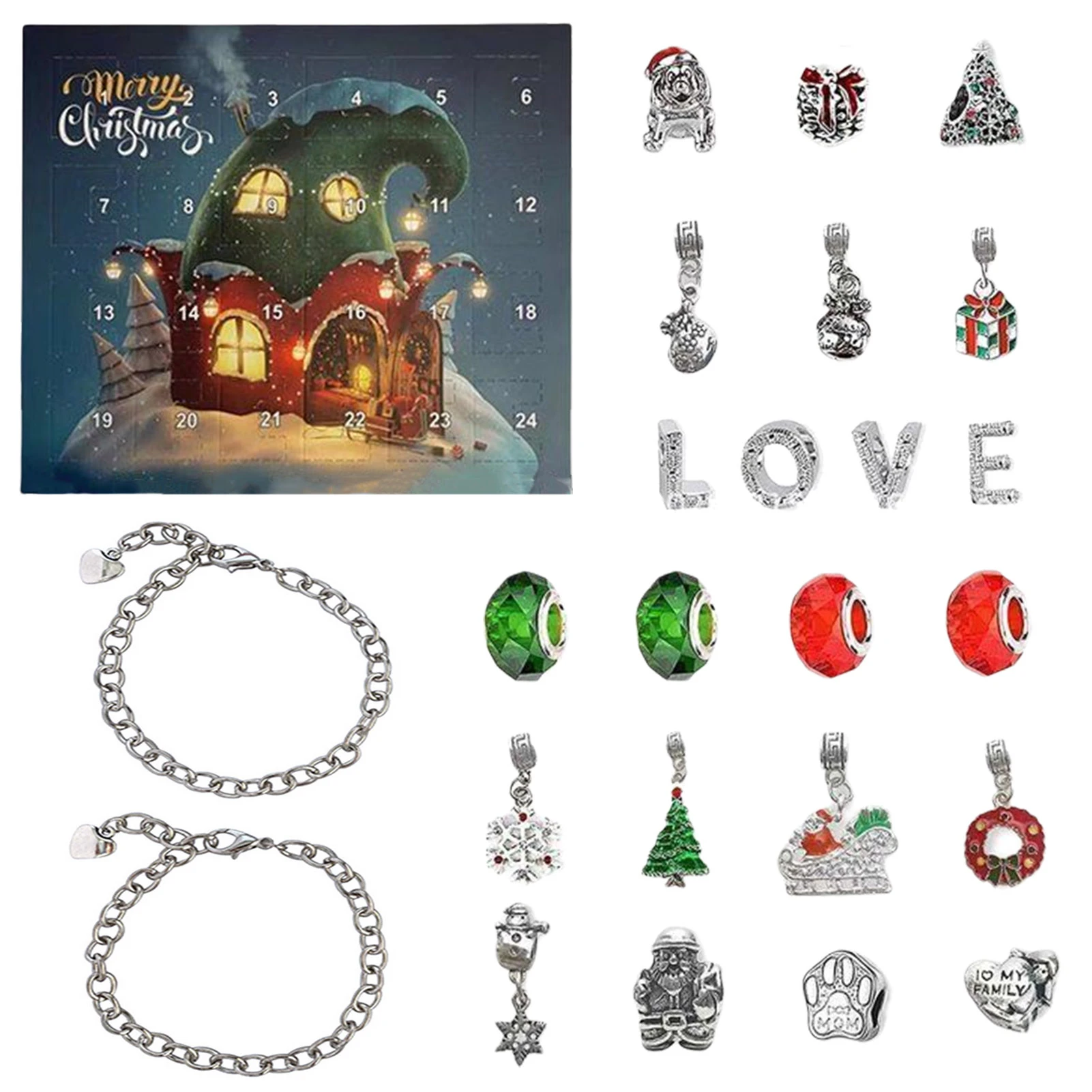 2023 New Year Christmas Advent Calendar Charm Bracelet 24 Day Countdown Advent  Calendar Charm Bracelet Making Kit Christmas Deco - Advent Calendars -  AliExpress