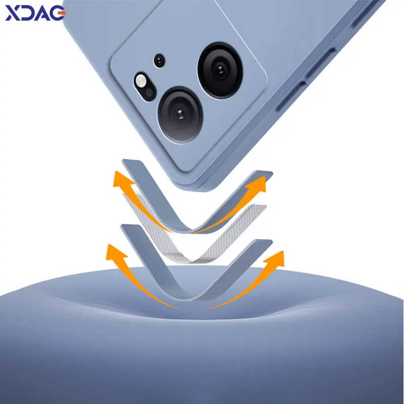 Square Liquid Silicone Waterproof Phone Case with Camera Protection - Soft Back Cover