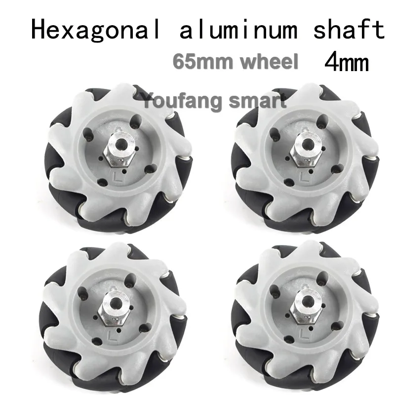 20kg Last 4 stücke Omni Rad 65mm Mecanum Rad 4/5/6mm Kupplung Agv Rad für Arduino Himbeer Pi Roboter Auto DIY Teil Ros Plattform – Detail 19