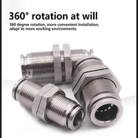 10PCS PM 304 Stainless Steel Fitting Metal Pneumatic Quick Coupling -4/6/8/10/12/14/16mm Push In air Hose Connector 5